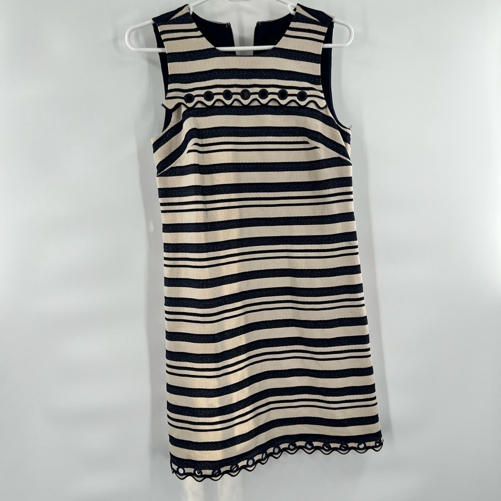 J. Crew striped dress sleeveless fit flare size 2